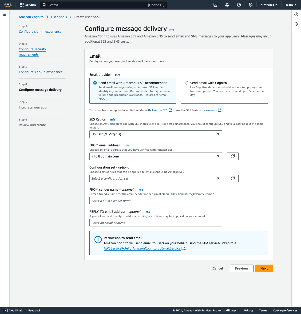 AWS Cognito Step 4