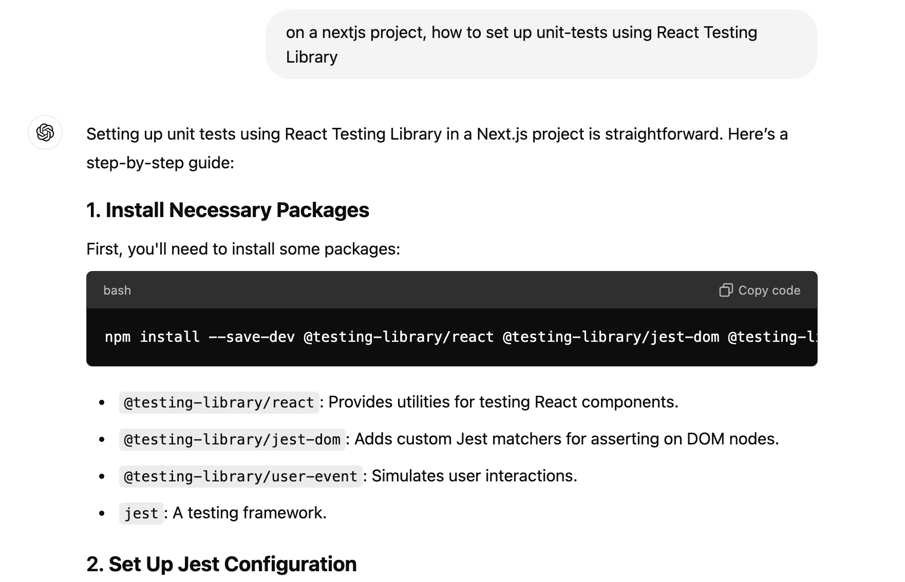 Getting GPT's Help for Setting Up Unit Tests