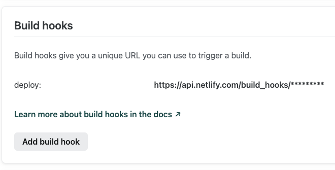 Netlify deploy hook